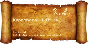 Kapronczai Léna névjegykártya